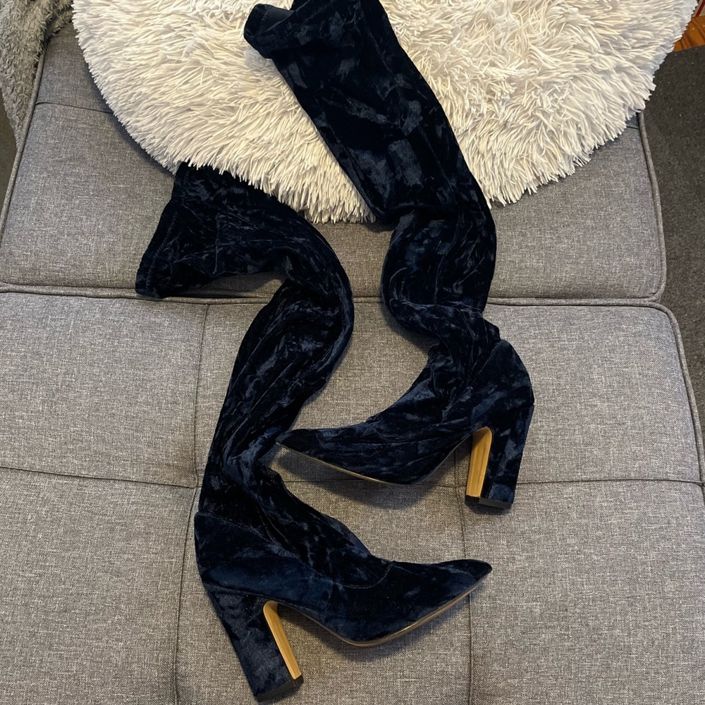 🍂 Express Over The Knee Block Heel Sock Boots